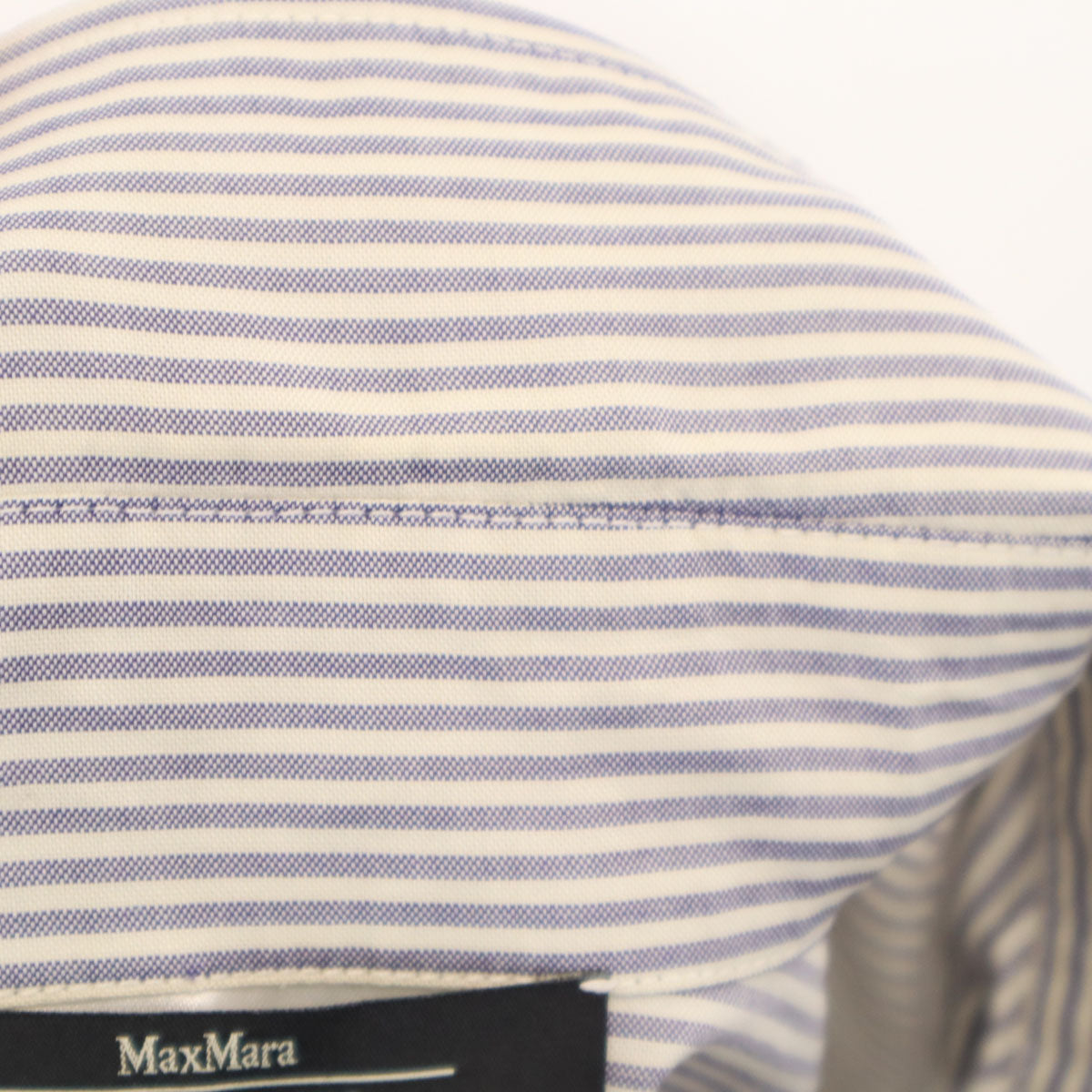 MAX MARA Weekend マックスマーラウィークエンド ストライプ柄 7分袖 ボタンダウンシャツ M ネイビー レディース