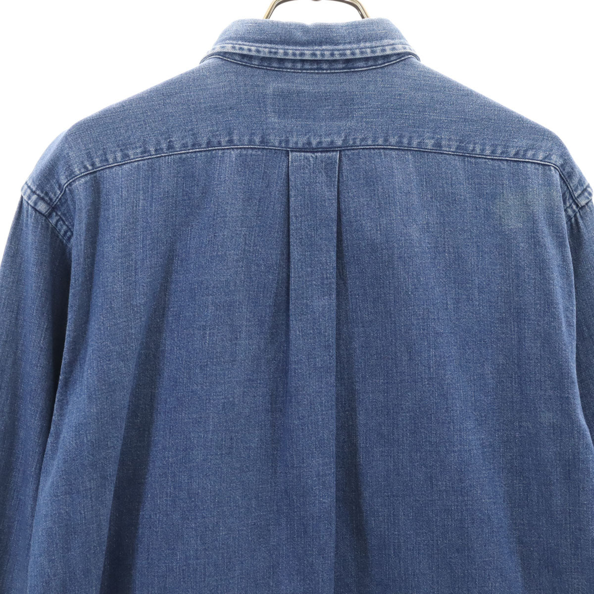 Polo by Ralph Lauren ポロバイラルフローレン 80s ヴィンテージ 緑タグ ボーイズ 長袖 ダンガリーデニム ボタンダウンシャツ 160 ウォッシュブルー キッズ