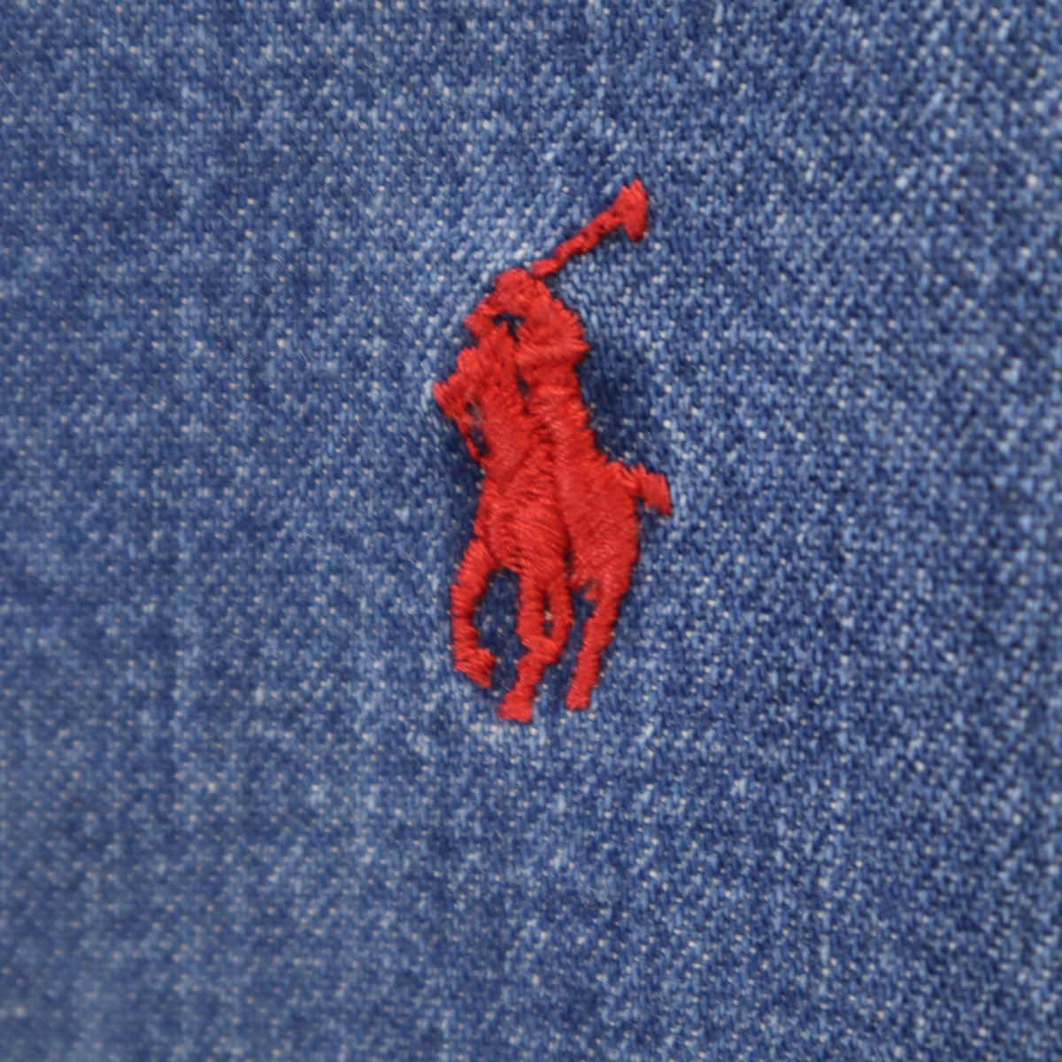 Polo by Ralph Lauren ポロバイラルフローレン 80s ヴィンテージ 緑タグ ボーイズ 長袖 ダンガリーデニム ボタンダウンシャツ 160 ウォッシュブルー キッズ