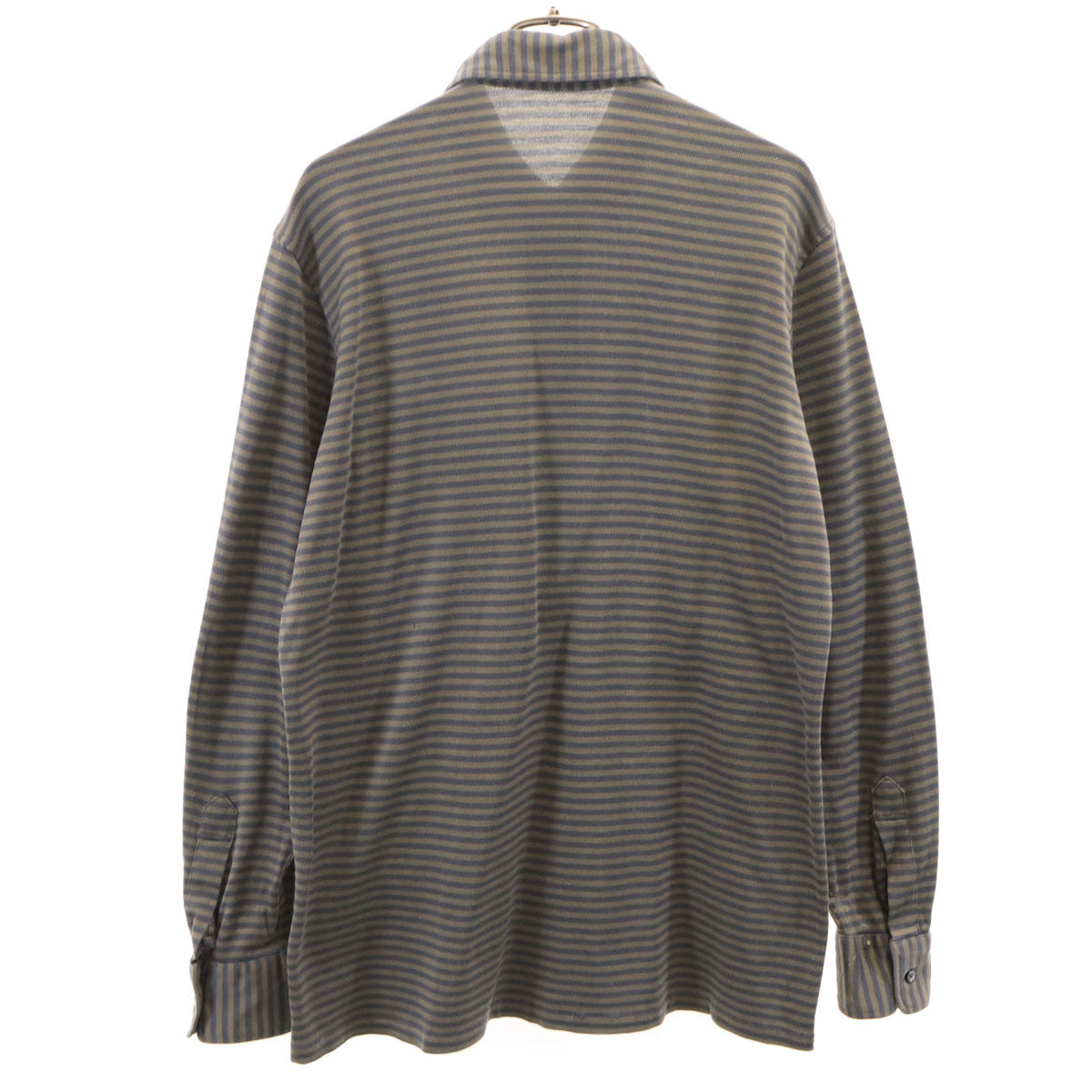 Christian Dior MONSIEUR クリスチャンディオール ムッシュ 90s オールド ボーダー柄 長袖 ポロシャツ L アッシュブラウン メンズ