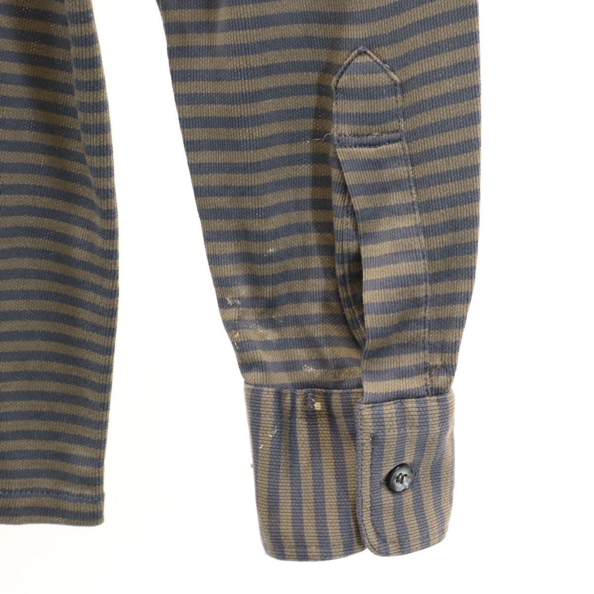 Christian Dior MONSIEUR クリスチャンディオール ムッシュ 90s オールド ボーダー柄 長袖 ポロシャツ L アッシュブラウン メンズ