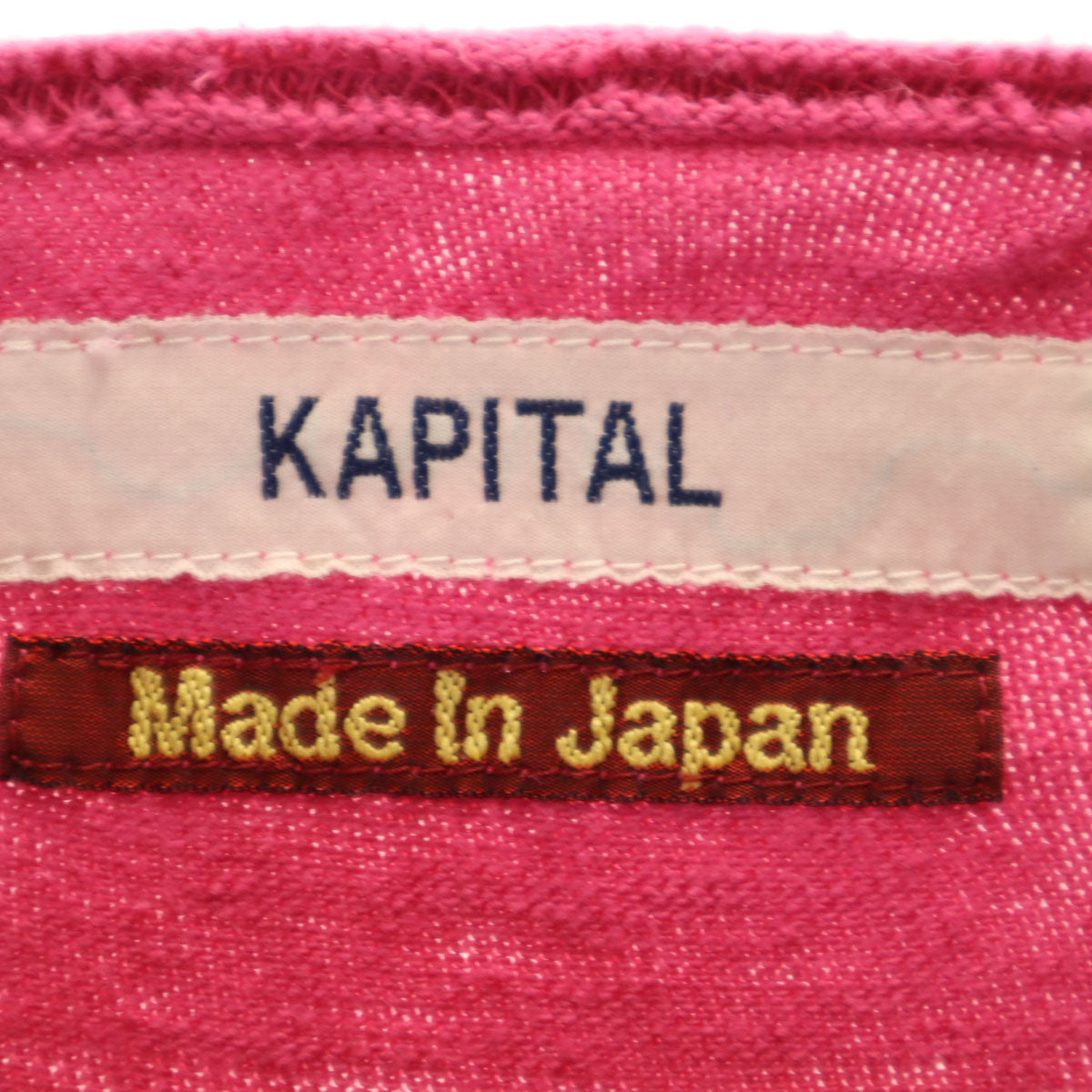KAPITAL キャピタル 日本製 長袖 Vネック カットソー 1 ピンク トップス レディース