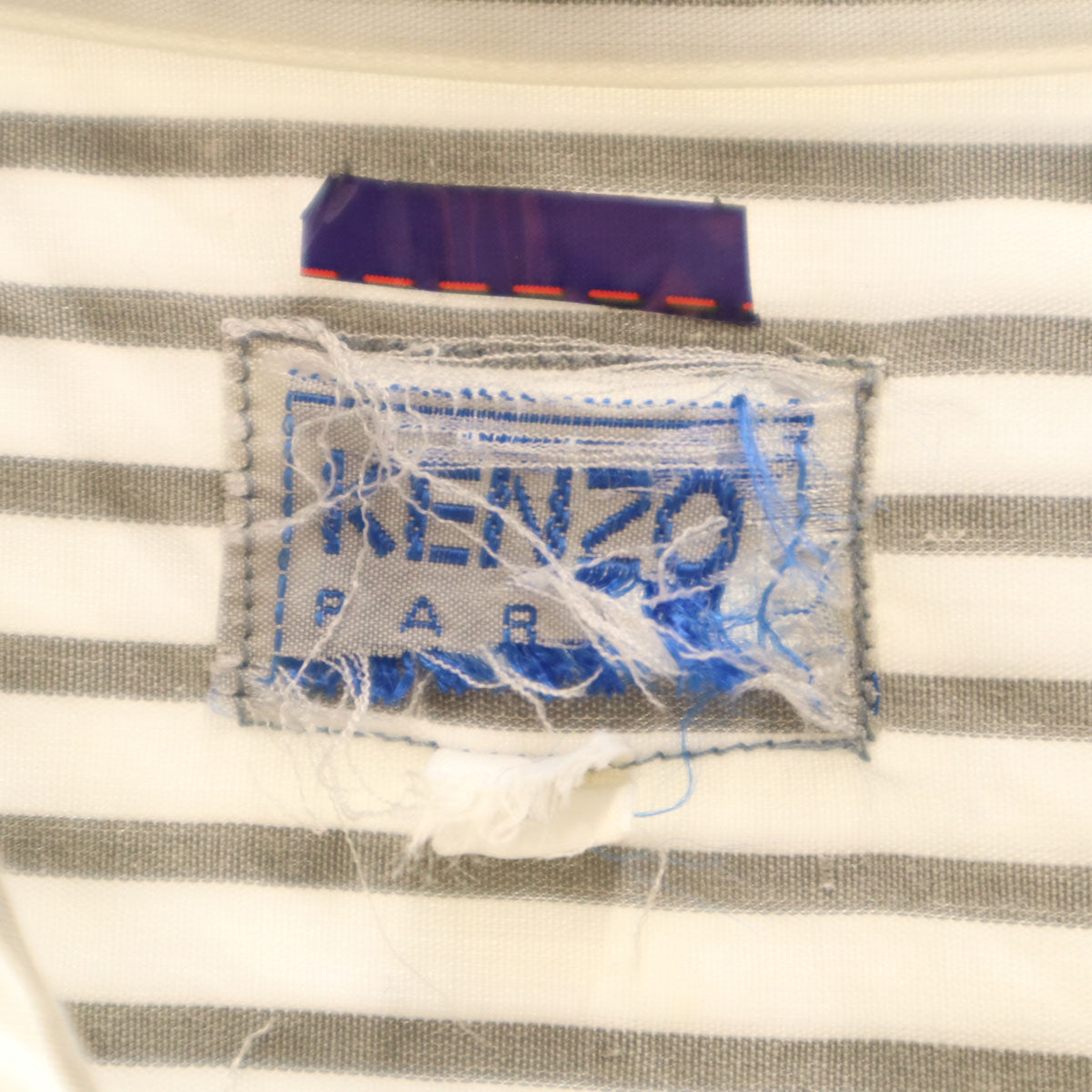 KENZO ケンゾー 90s 日本製 オールド ストライプ柄 長袖 シャツ 1 グレー系 メンズ