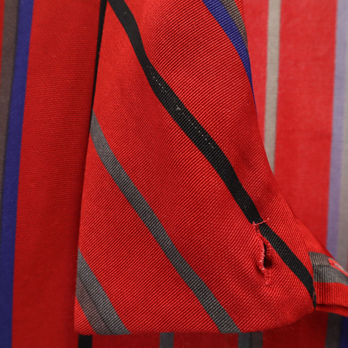 PIERRE BALMAIN ピエールバルマン 80s 90s オールド ストライプ柄 長袖 シャツ B-88 レッド 比翼 レディース