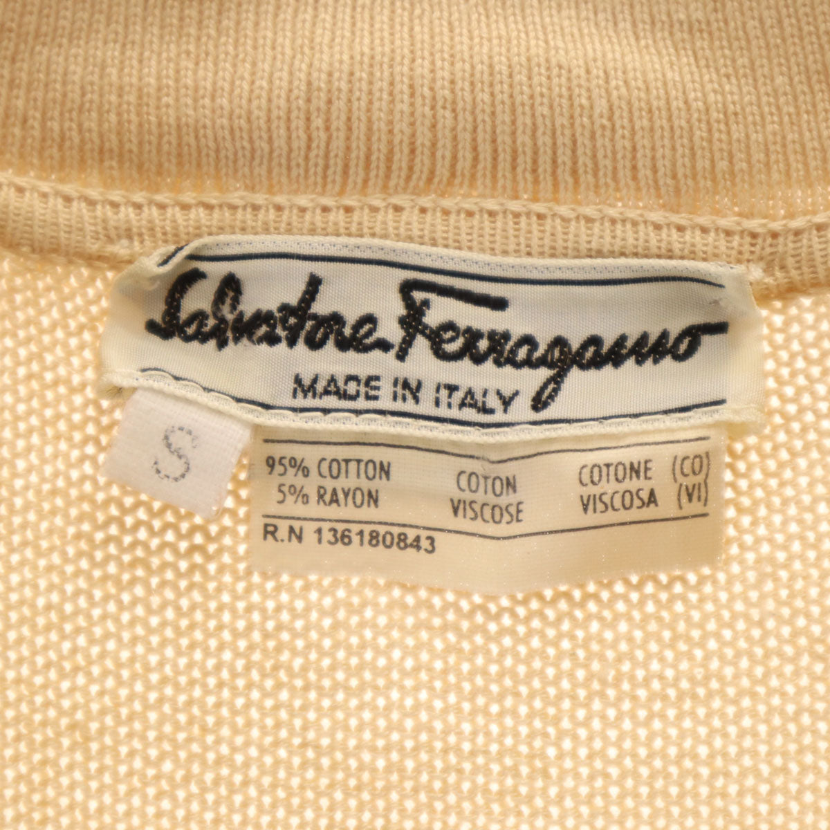 Salvatore Ferragamo サルヴァトーレフェラガモ イタリア製 半袖 ポロ ワンピース S ベージュ レディース