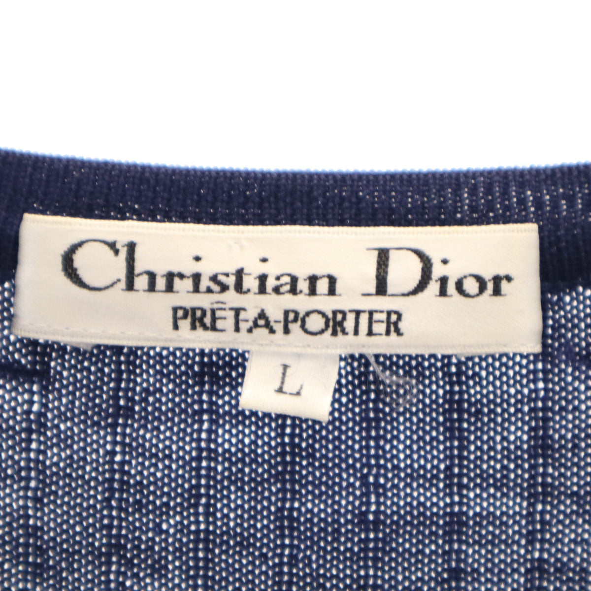 Christian Dior PRET-A-PORTER クリスチャンディオール プレタポルテ 90s オールド 長袖 ニット L ネイビー レディース