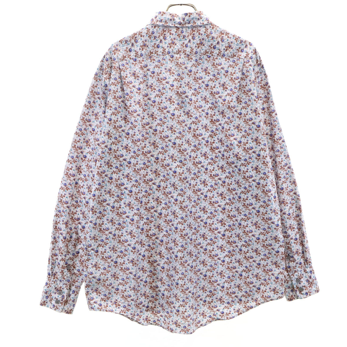 Paul Smith ポールスミス 日本製 花柄 長袖 シャツ 2L ブルー系 メンズ