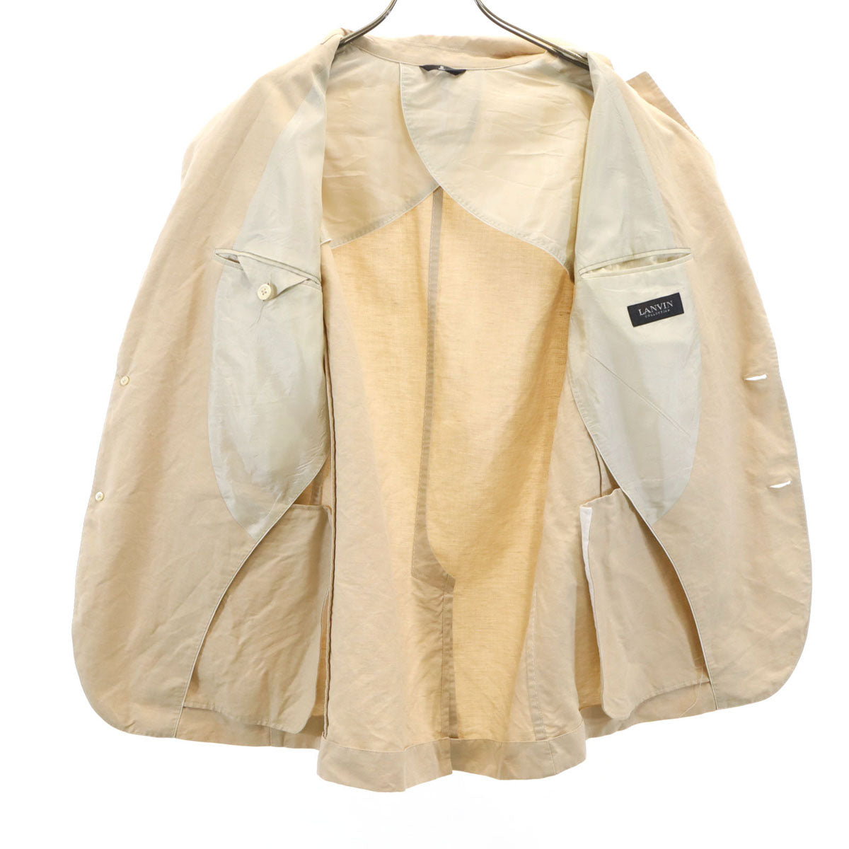 LANVIN ランバン 日本製 リネンブレンド テーラードジャケット 50 ベージュ メンズ