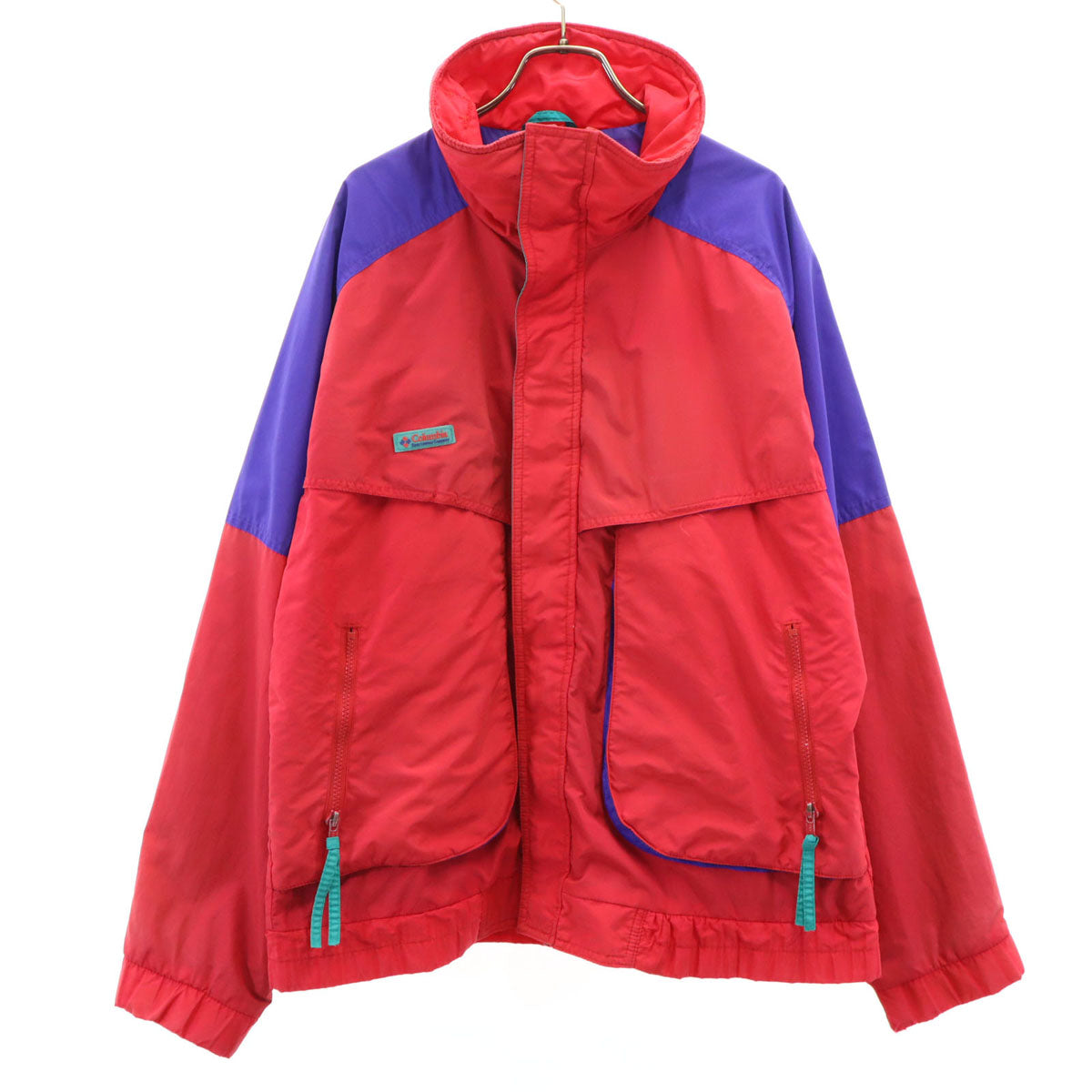 Columbia コロンビア 90s オールド バイカラー マウンテンジャケット M レッド系 アウトドア メンズ