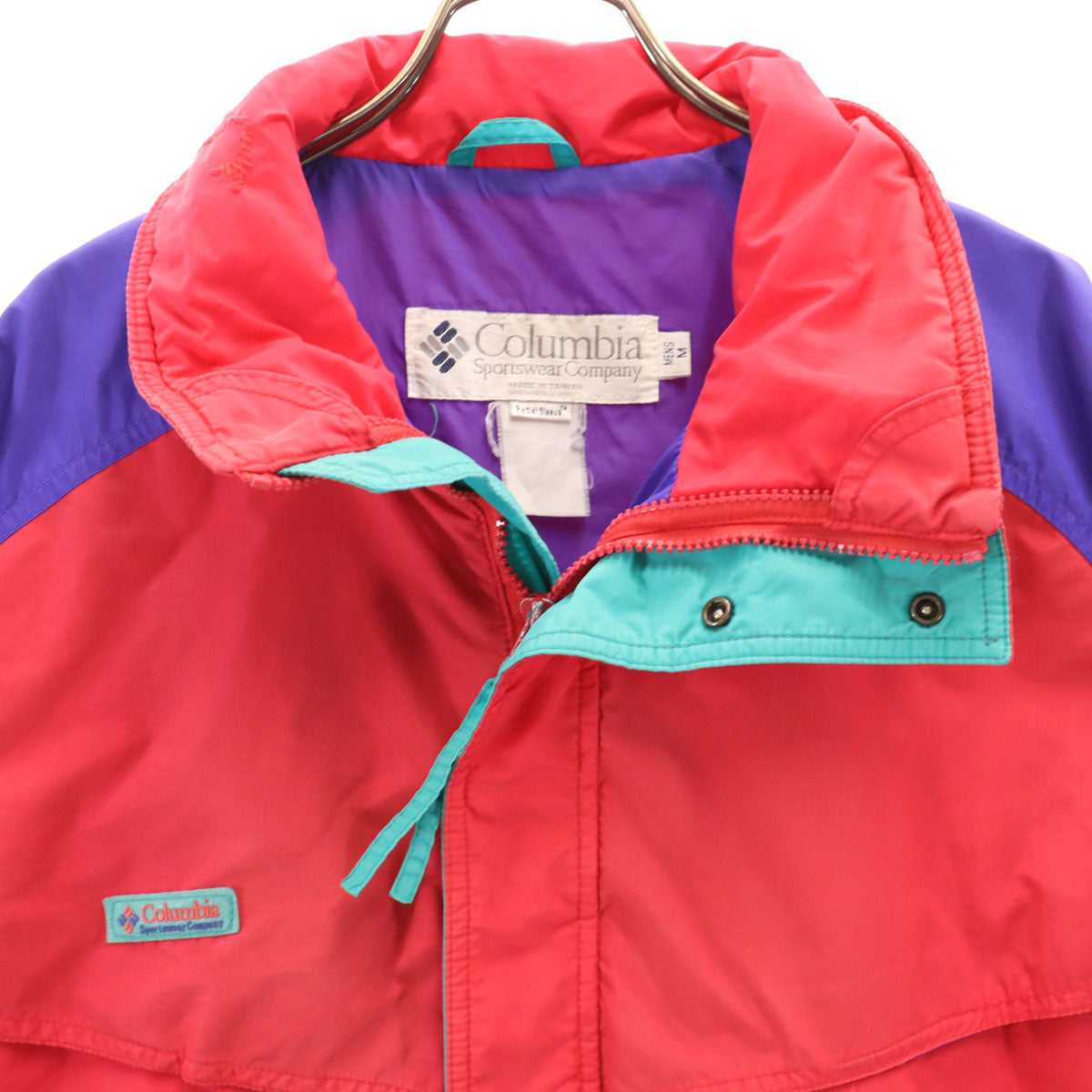 Columbia コロンビア 90s オールド バイカラー マウンテンジャケット M レッド系 アウトドア メンズ