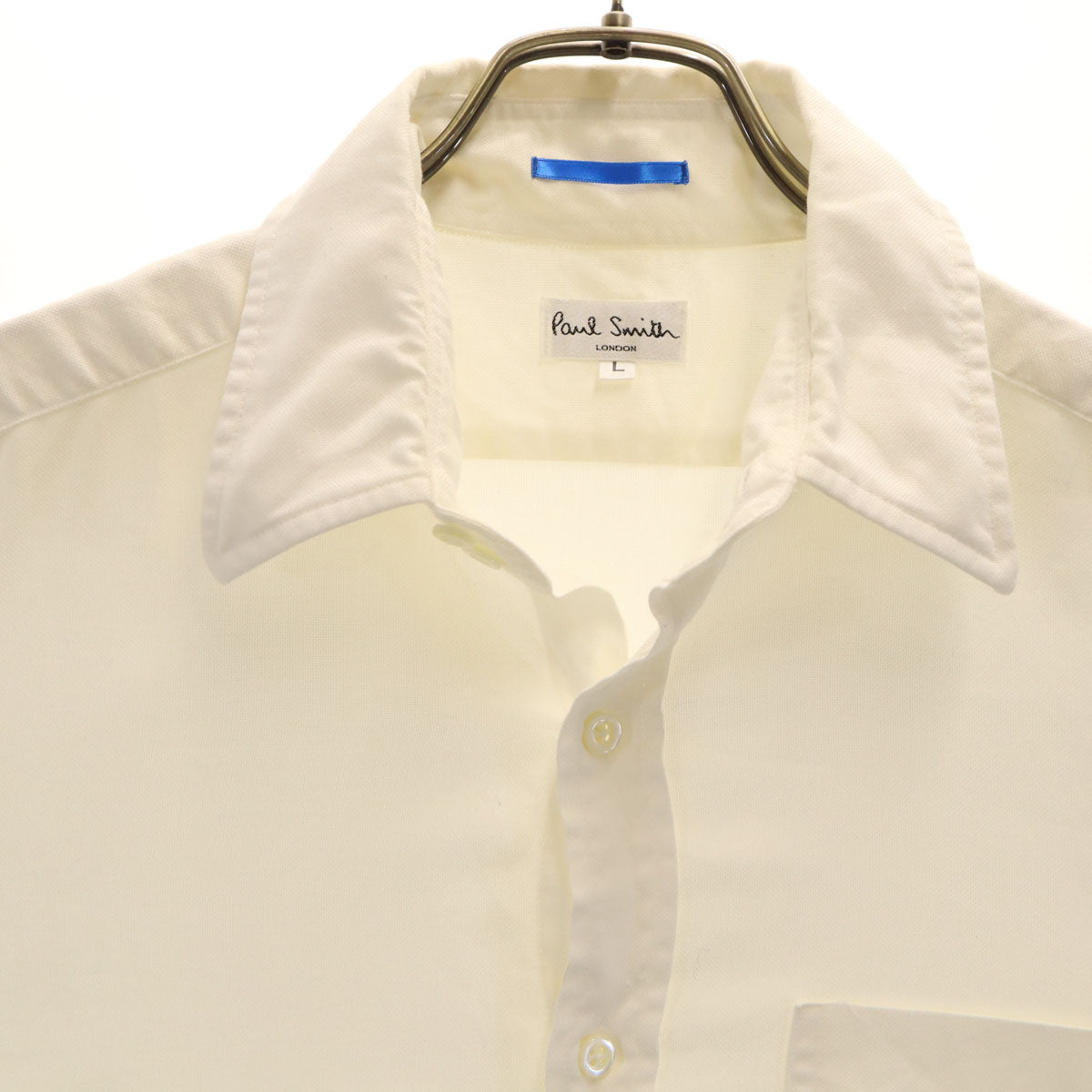 Paul Smith LONDON ポールスミスロンドン 日本製 長袖 コットンシャツ L ホワイト メンズ