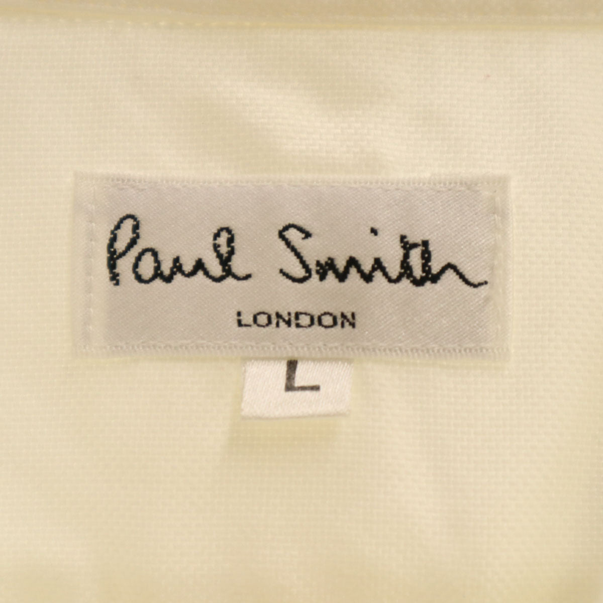 Paul Smith LONDON ポールスミスロンドン 日本製 長袖 コットンシャツ L ホワイト メンズ