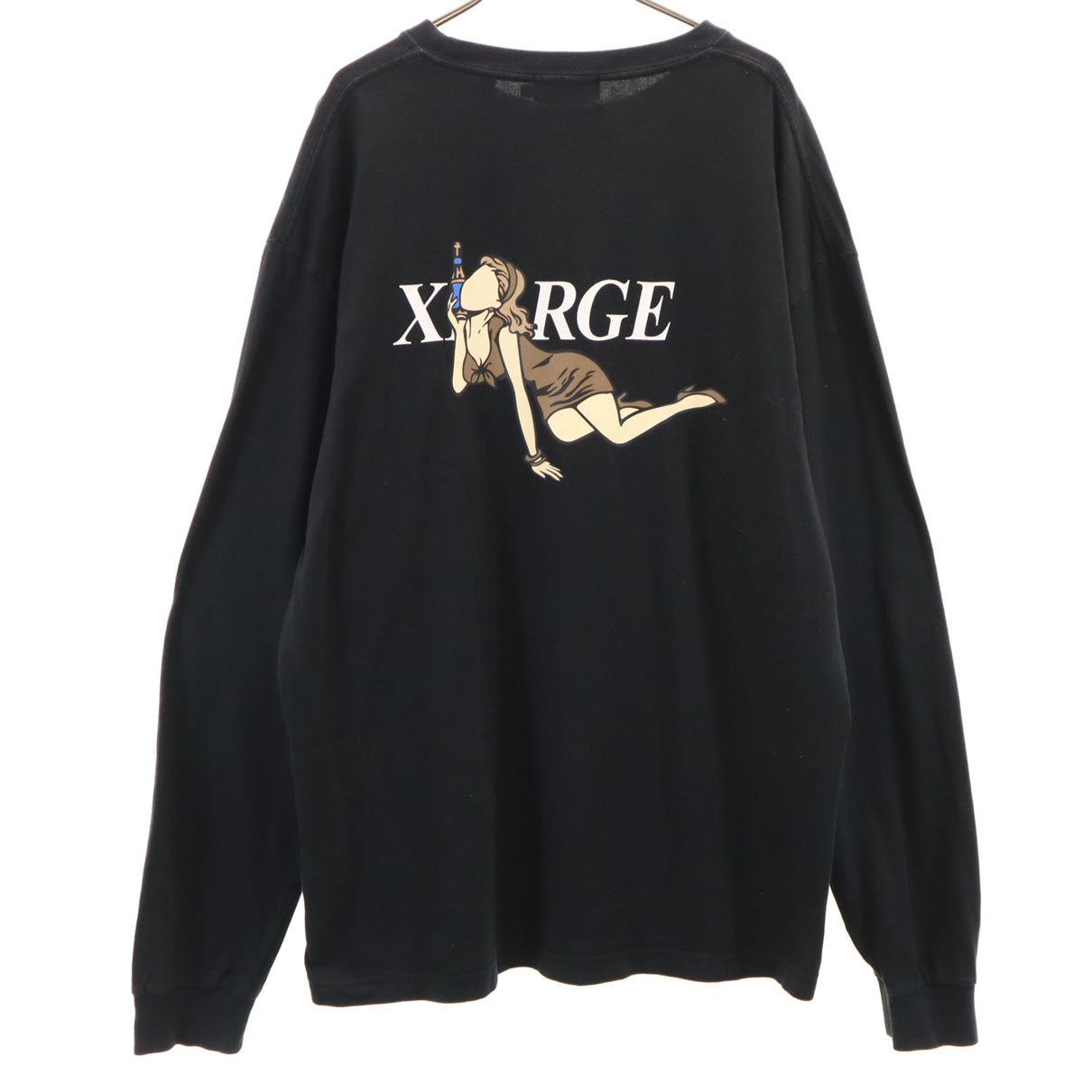 XLARGE エクストララージ バックプリント 長袖 Tシャツ XL ブラック ロンT メンズ