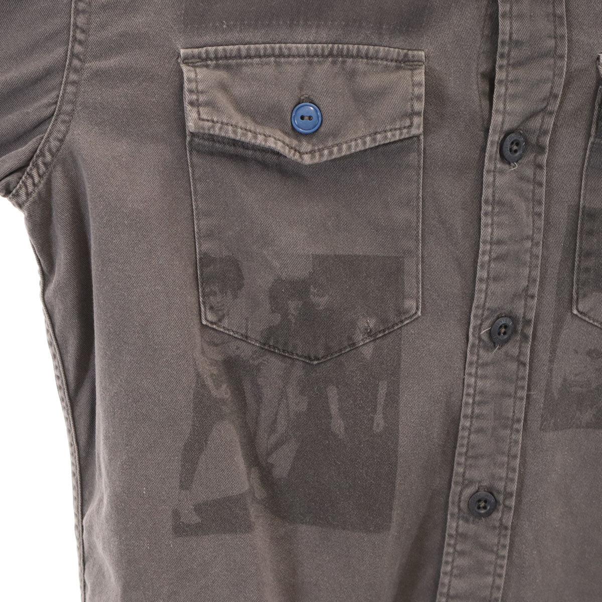 HYSTERIC GLAMOUR ヒステリックグラマー THE CRAMPS ザ クランプス コラボ 日本製 長袖 シャツ M チャコールグレー メンズ