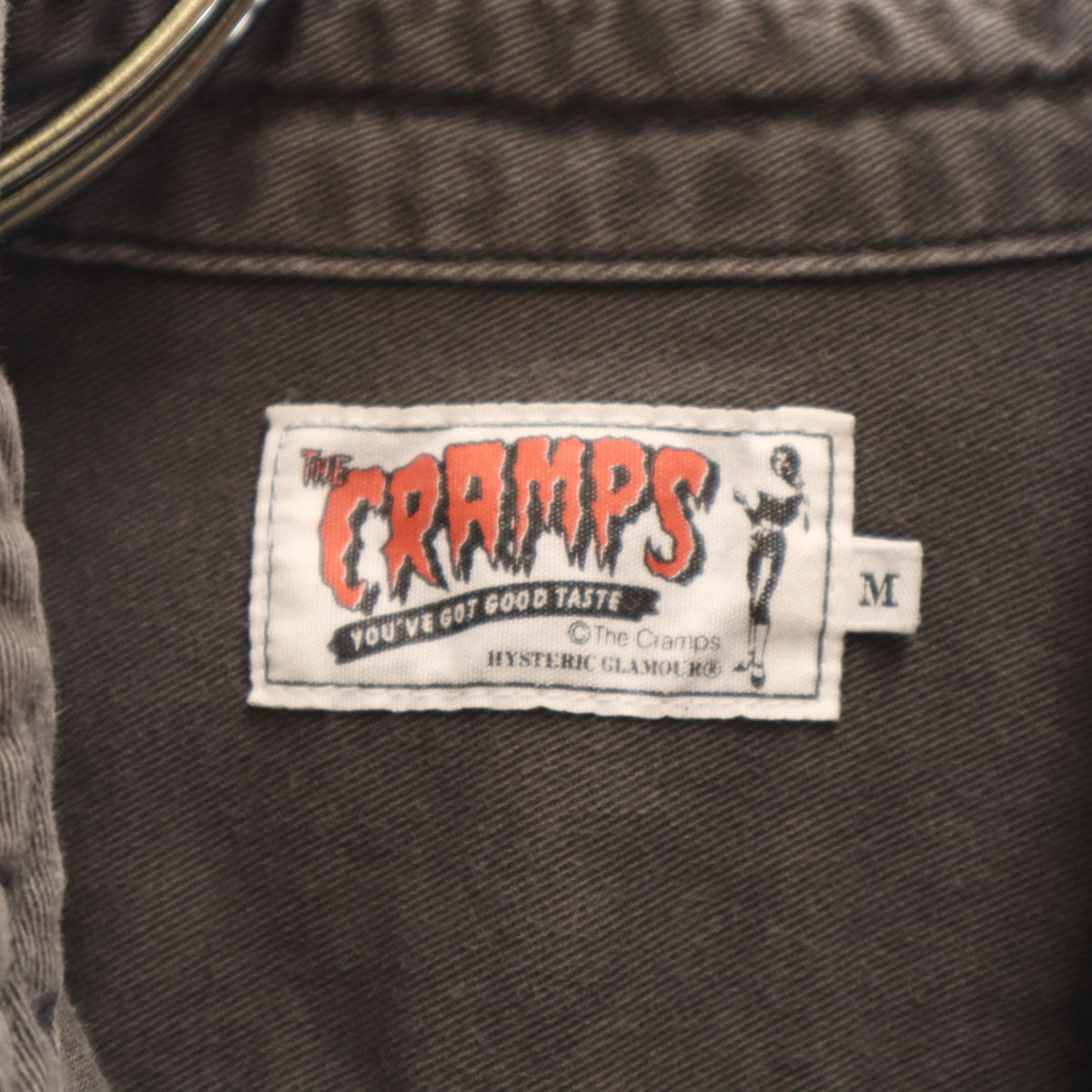 HYSTERIC GLAMOUR ヒステリックグラマー THE CRAMPS ザ クランプス コラボ 日本製 長袖 シャツ M チャコールグレー メンズ