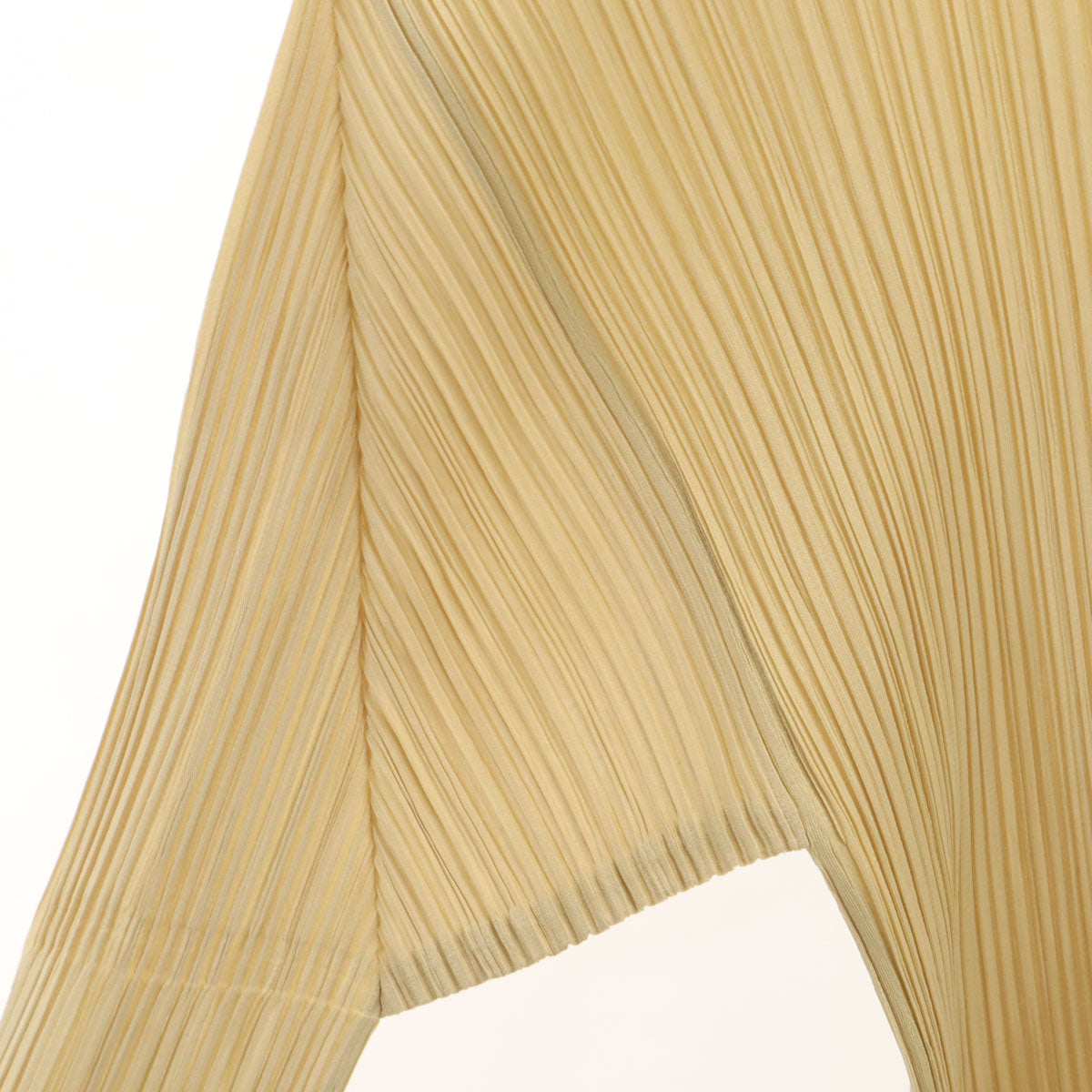 美品 PLEATS PLEASE プリーツプリーズ 90s 日本製 オールド 長袖 プリーツ カットソー 3 ベージュ トップス イッセイミヤケ レディース