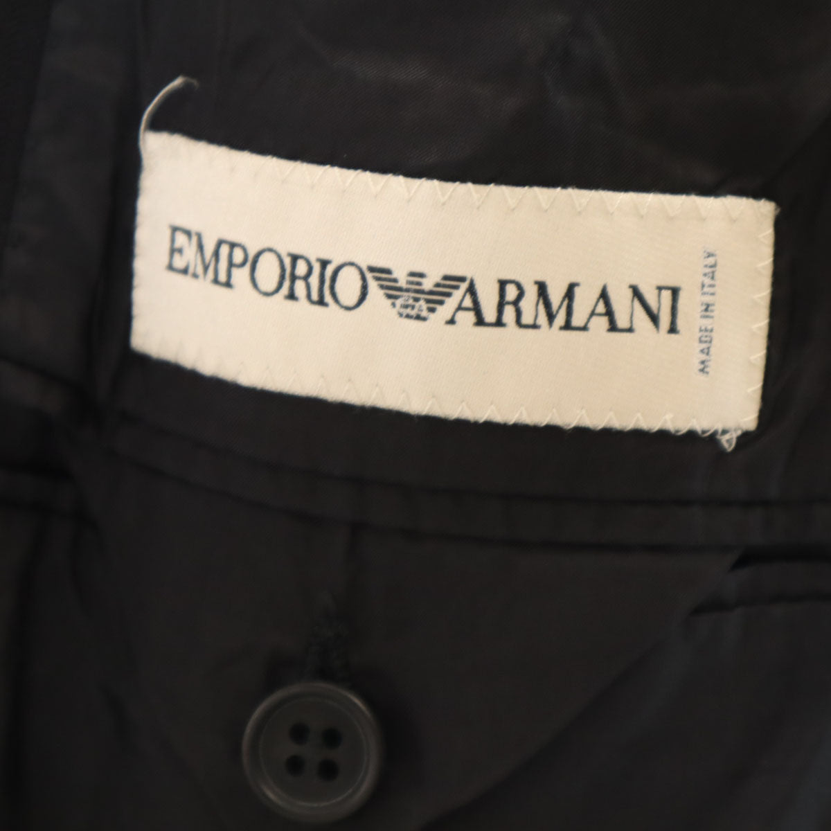 Emporio Armani エンポリオアルマーニ イタリア製 テーラードジャケット 46 ブラック メンズ