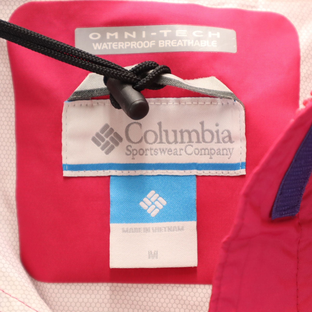 Columbia コロンビア シンプソンサンクチュアリ レインジャケット 上下 セットアップ M 紫紺 アウトドア 収納袋付き レディース