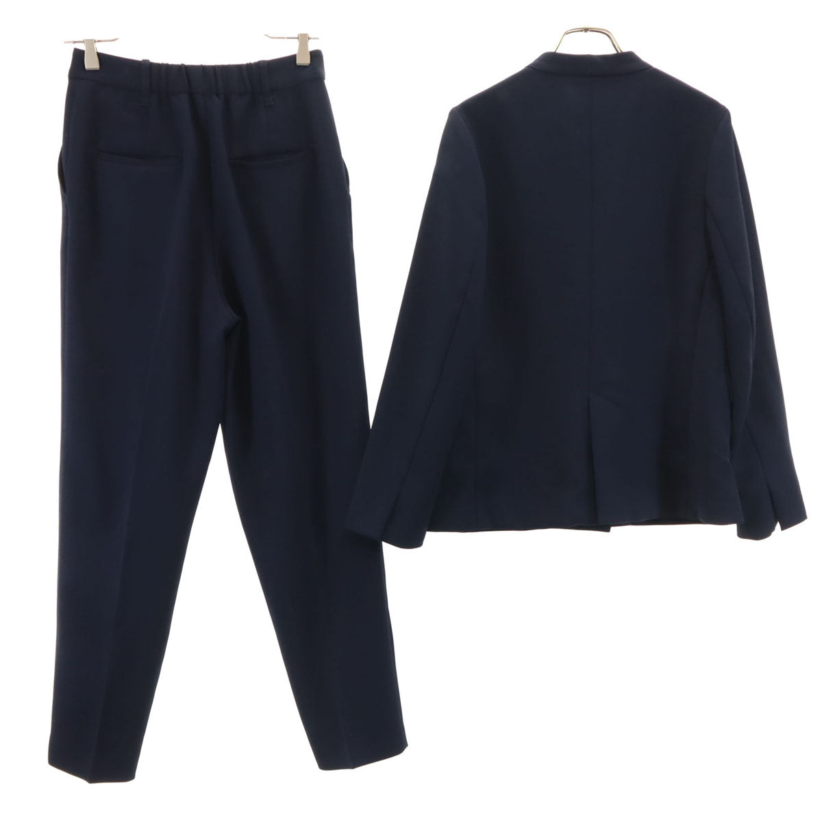 nano universe ナノユニバース パンツスーツ 上下 セットアップ S/M ネイビー レディース