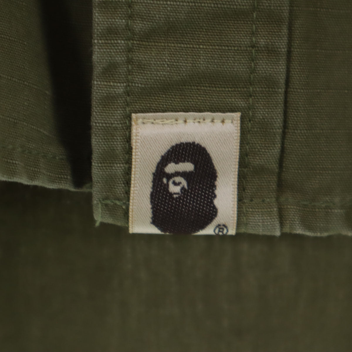 A BATHING APE アベイシングエイプ 日本製 長袖 ミリタリーシャツ L カーキ メンズ