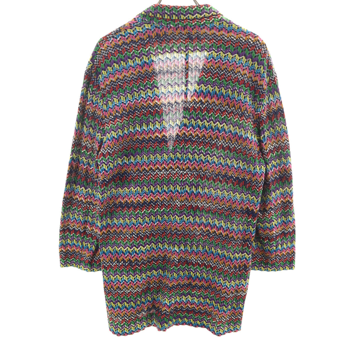 Missoni ミッソーニ 総柄 長袖 ラペル ニットカーディガン 50 マルチ アンコン メンズ