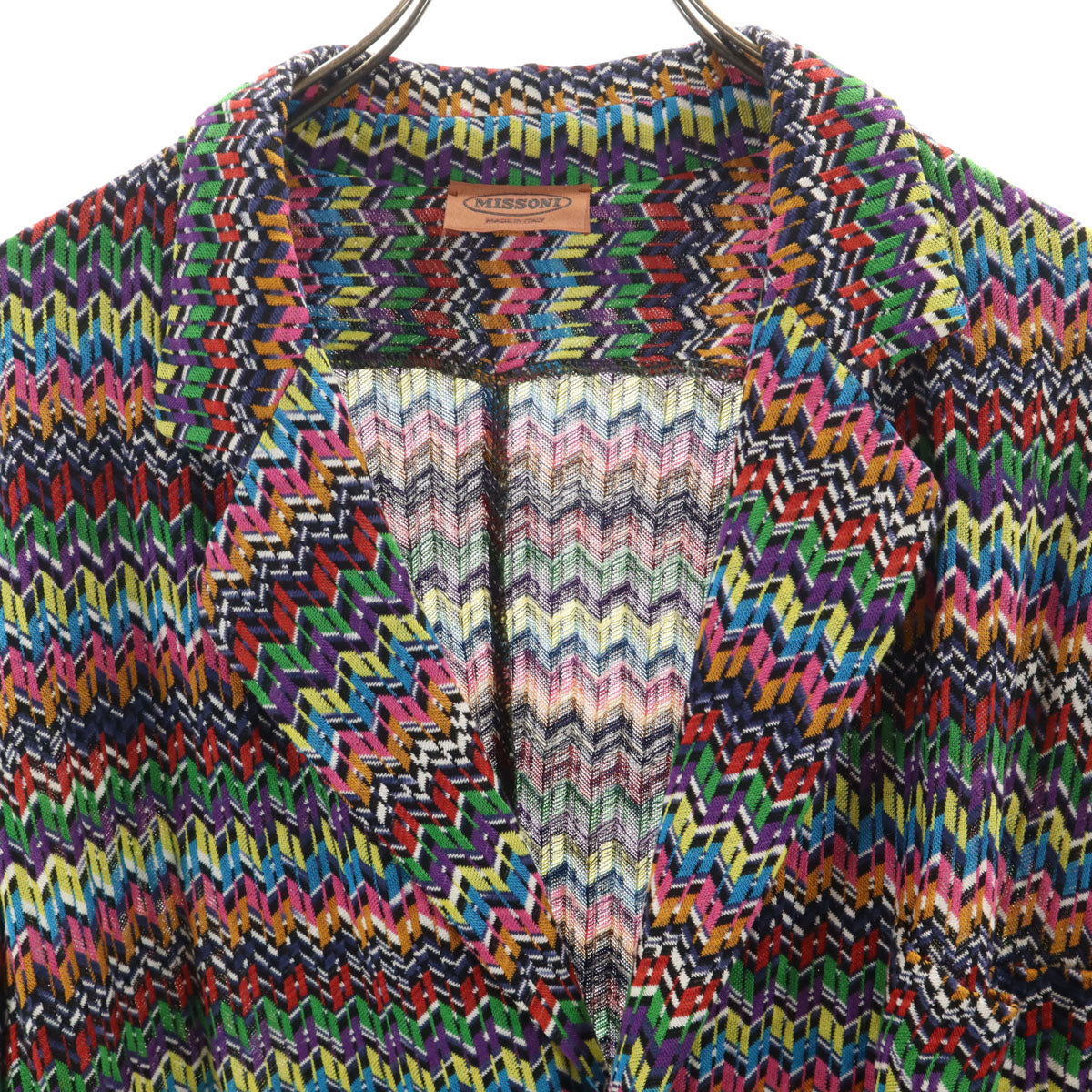 Missoni ミッソーニ 総柄 長袖 ラペル ニットカーディガン 50 マルチ アンコン メンズ
