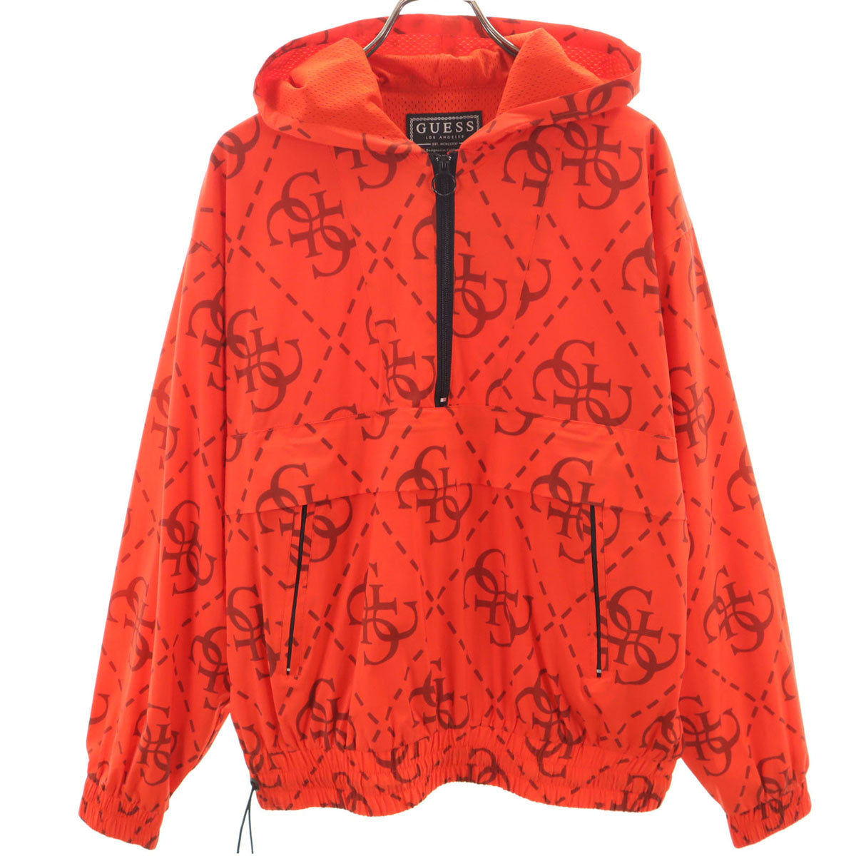 Guess ゲス アノラックパーカー S 朱色 プルオーバー メンズ