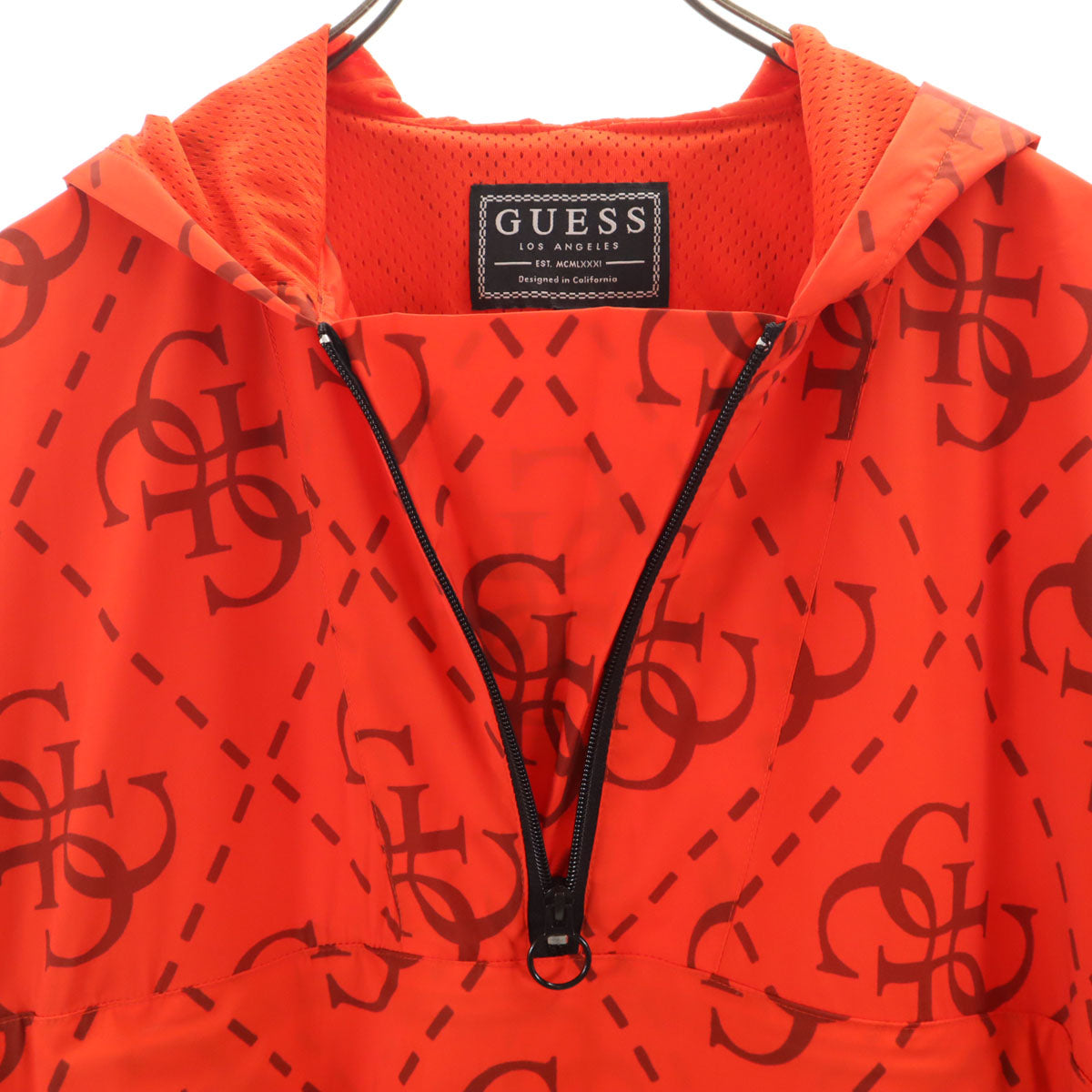 Guess ゲス アノラックパーカー S 朱色 プルオーバー メンズ
