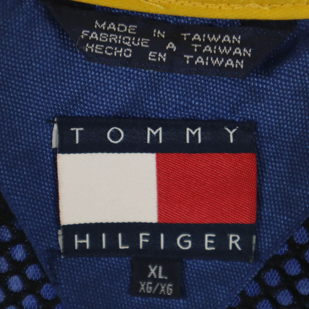 TOMMY HILFIGER トミーヒルフィガー 90s オールド フラッグタグ アノラック ナイロンジャケット XL 青紺系 プルオーバー ポケッタブル メンズ