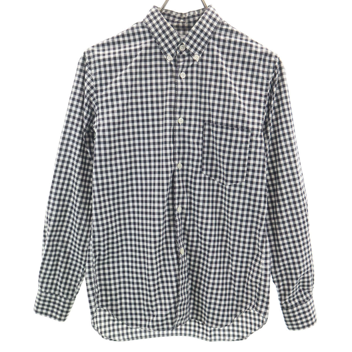 COMME des GARCONS SHIRT コムデギャルソンシャツ フランス製 ギンガムチェック 長袖 ボタンダウンシャツ S ブラック メンズ