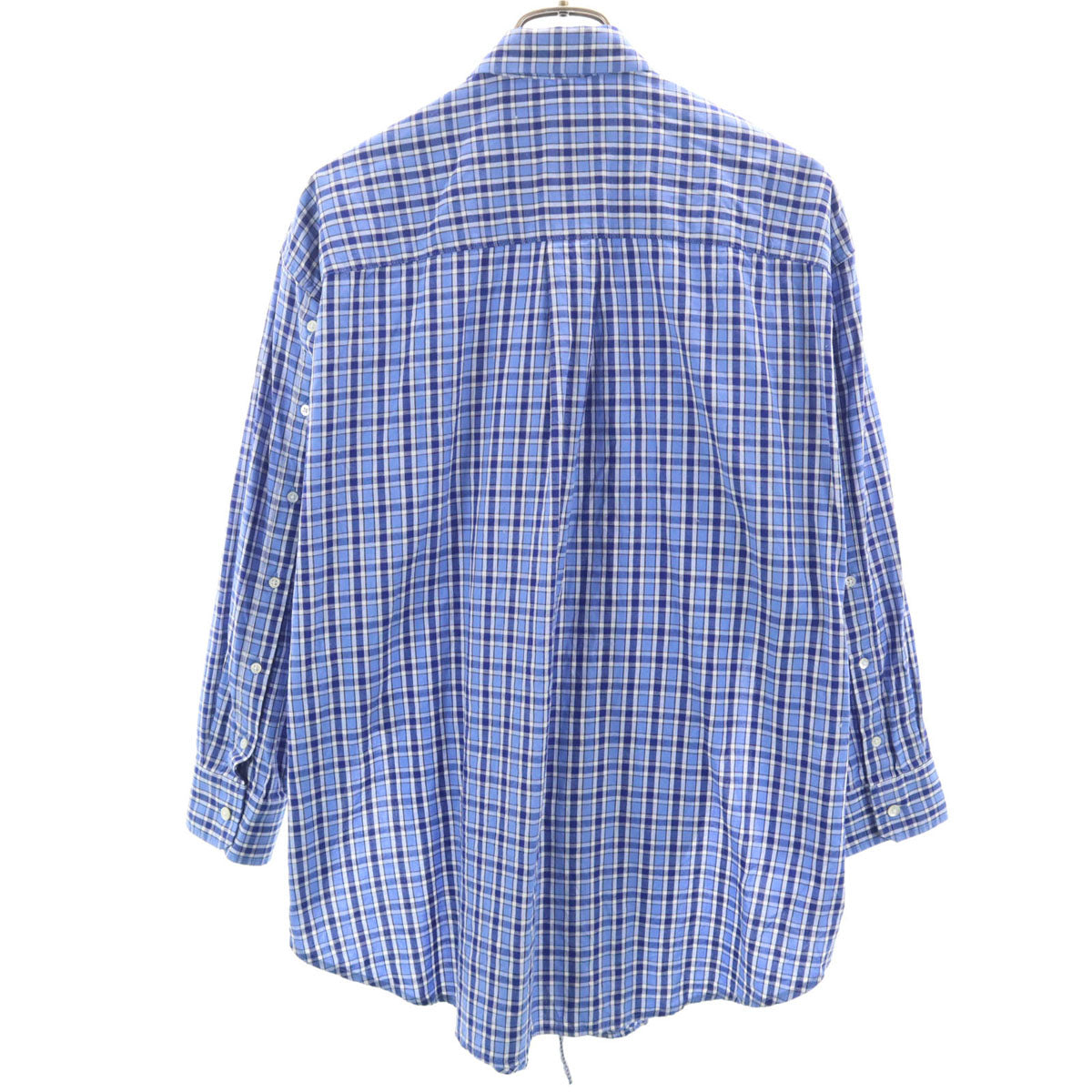 FACETASM ファセッタズム 日本製 チェック柄 長袖 CROSS シャツ 1 ブルー系 ギミック メンズ