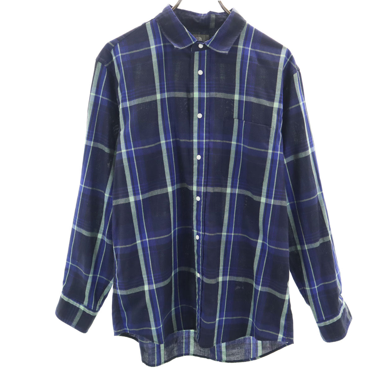 THE NORTH FACE ノースフェイス チェック柄 長袖 ハダネイチャー シャツ L ネイビー NR11957 アウトドア メンズ