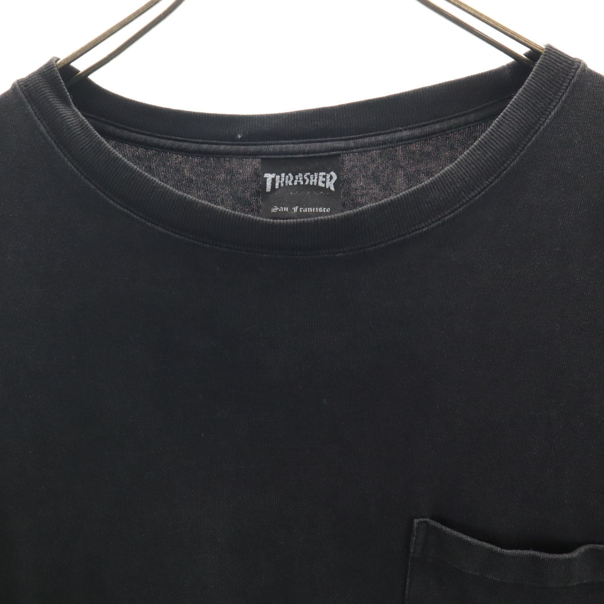 THRASHER スラッシャー バックプリント 長袖 Tシャツ S ブラック ロンT メンズ
