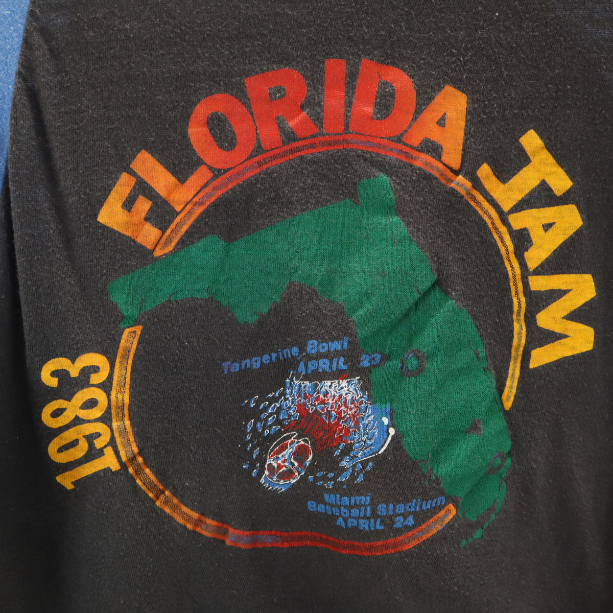 SPORT-ONE スポーツワン 80s ヴィンテージ パキ綿 FLORIDA JAM 5分袖 Tシャツ チャコール メンズ