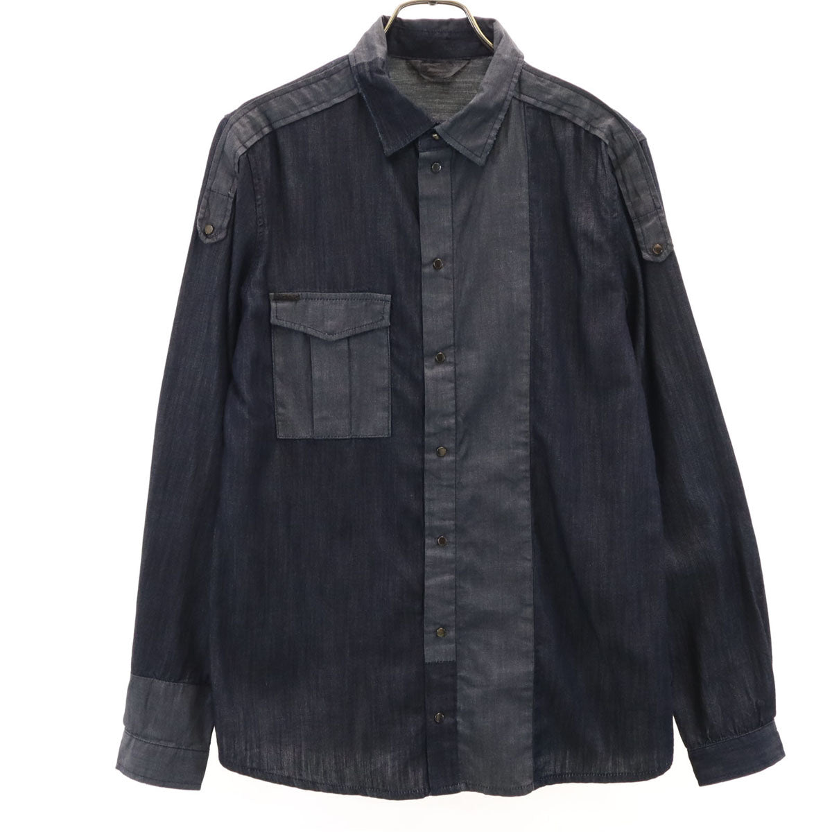 DIESEL ディーゼル 長袖 シャンブレーシャツ M ネイビー メンズ