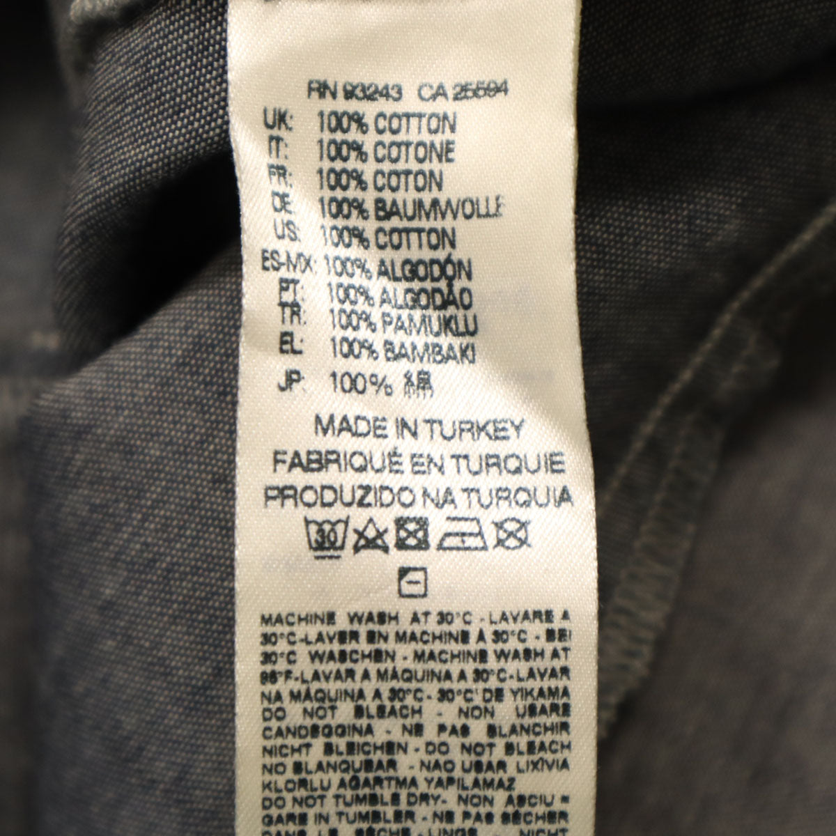 DIESEL ディーゼル 長袖 シャンブレーシャツ M ネイビー メンズ