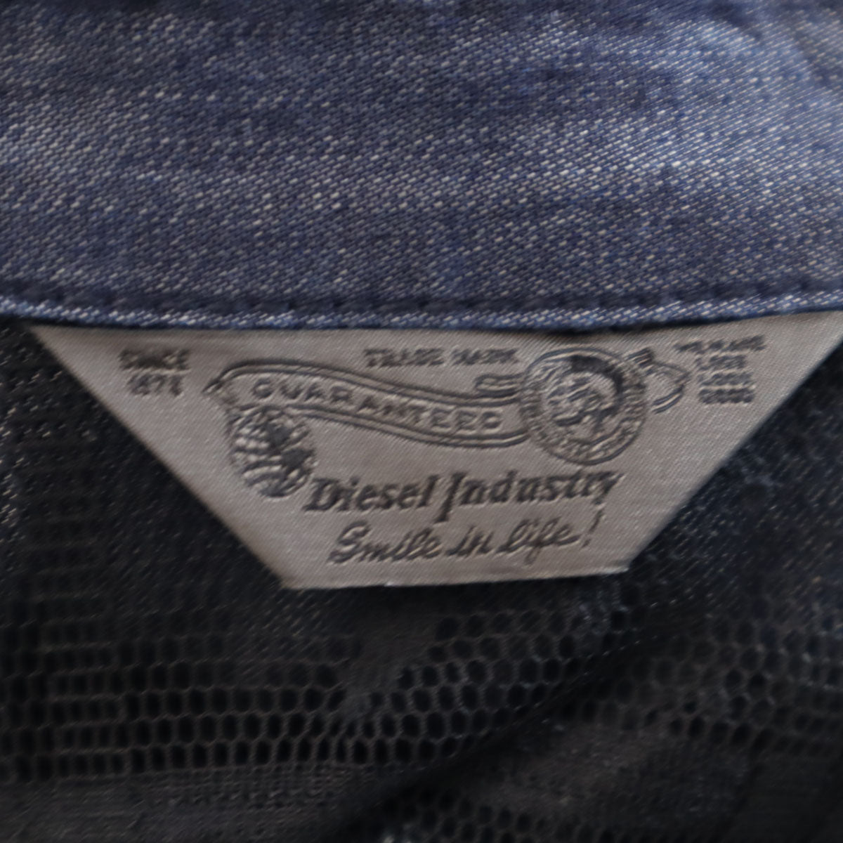 DIESEL ディーゼル 長袖 レース切替 シャンブレーシャツ S ネイビー レディース