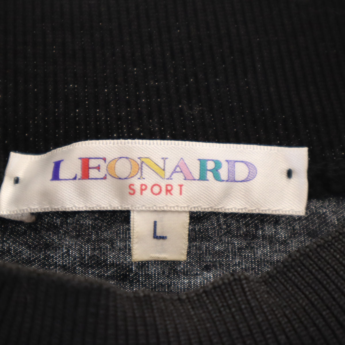 LEONARD SPORT レオナール スポーツ 日本製 花柄 長袖 カットソー L ブラック レディース