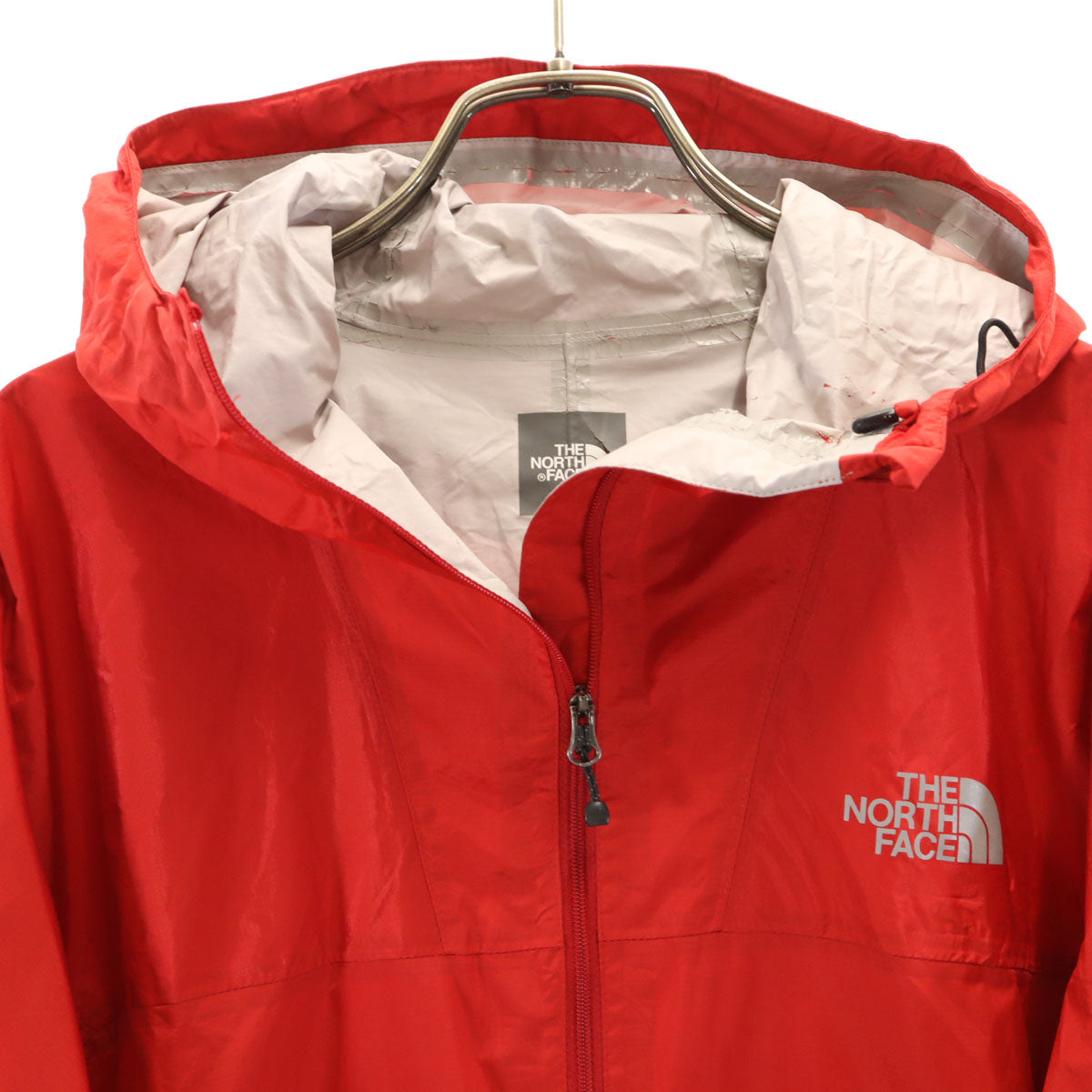 THE NORTH FACE ノースフェイス レインコート L レッド NPW10035 アウトドア 収納袋付き レディース