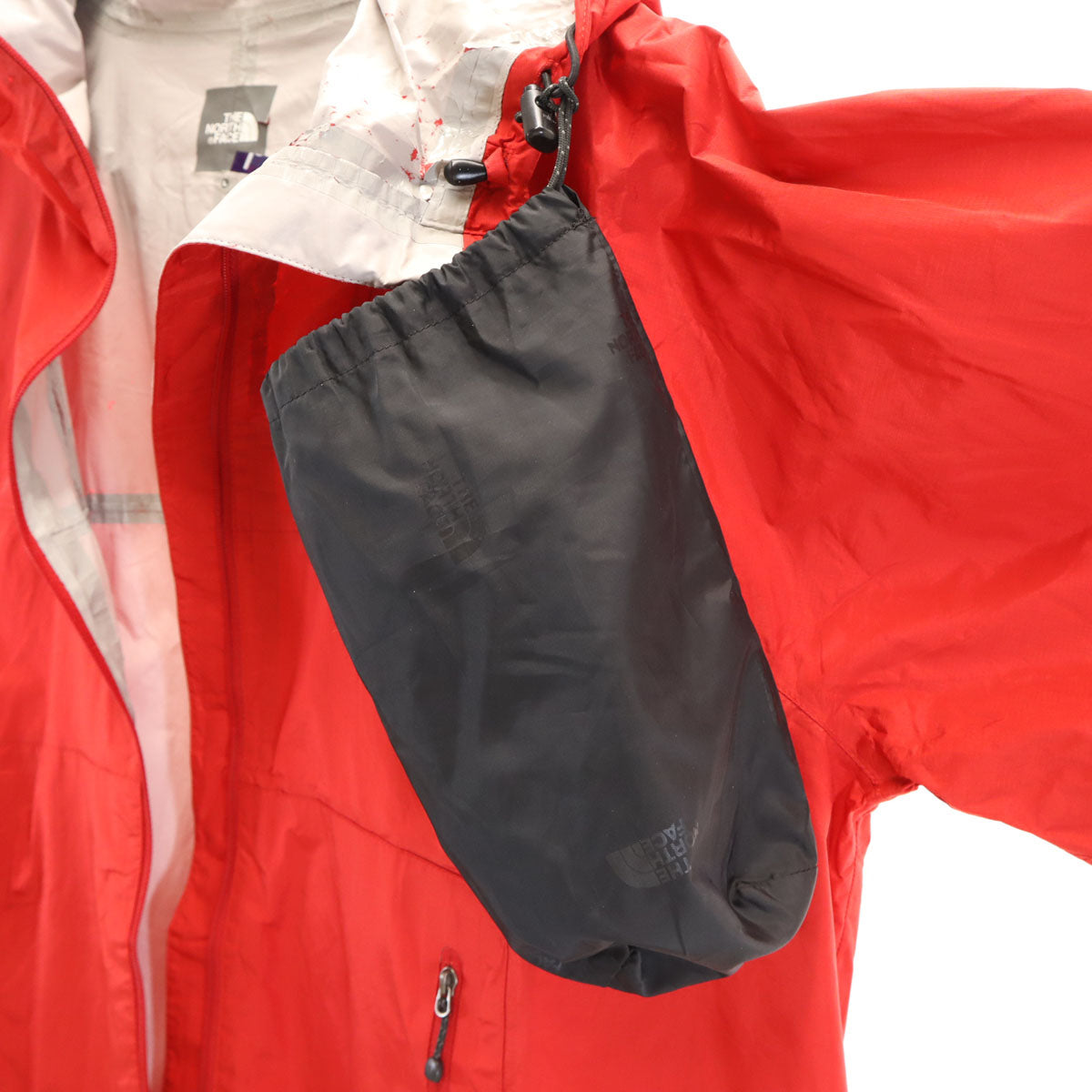 THE NORTH FACE ノースフェイス レインコート L レッド NPW10035 アウトドア 収納袋付き レディース
