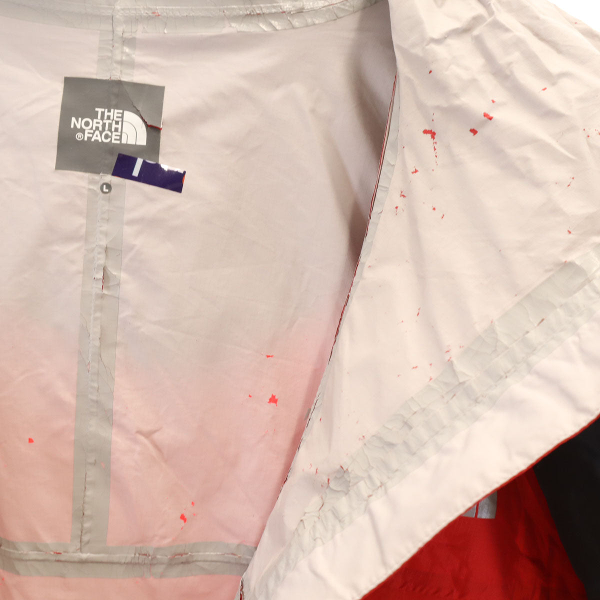 THE NORTH FACE ノースフェイス レインコート L レッド NPW10035 アウトドア 収納袋付き レディース