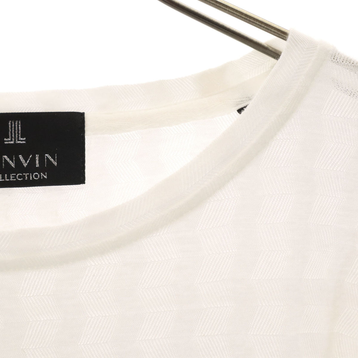 LANVIN LA COLLECTION ランバンコレクション 日本製 総柄 長袖 Tシャツ 48 ホワイト ロンT メンズ