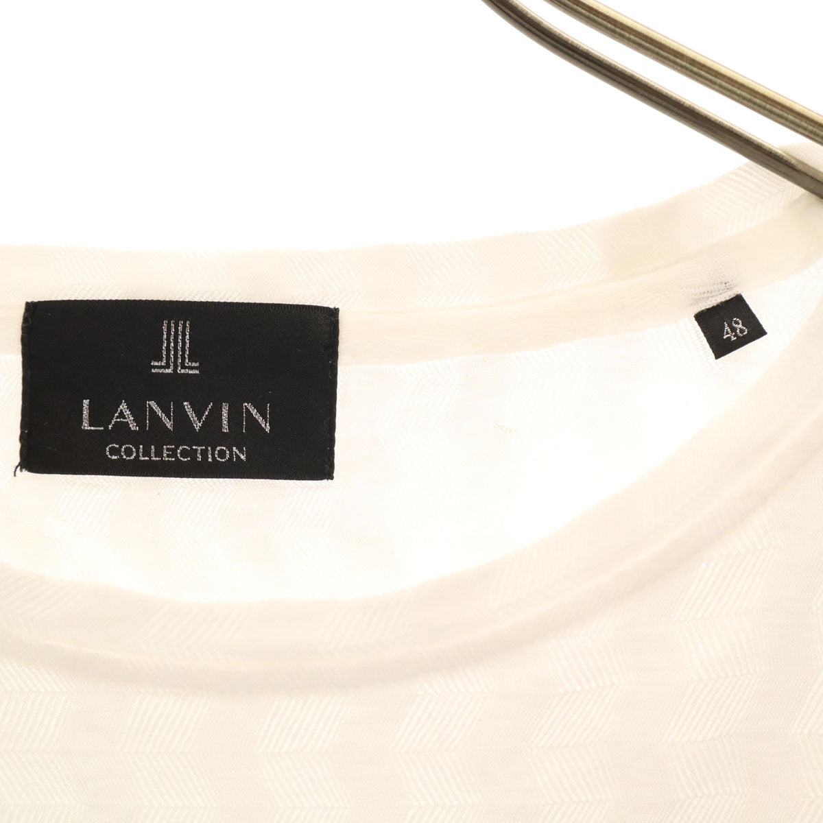 LANVIN LA COLLECTION ランバンコレクション 日本製 総柄 長袖 Tシャツ 48 ホワイト ロンT メンズ