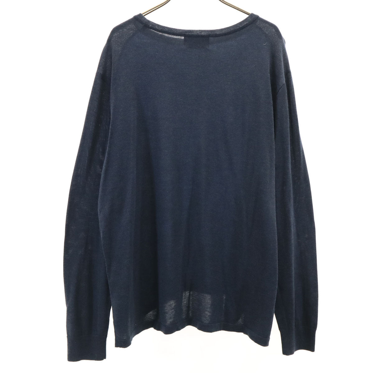 LANVIN LA COLLECTION ランバンコレクション 日本製 長袖 シルク切替 カットソー LB ネイビー レディース