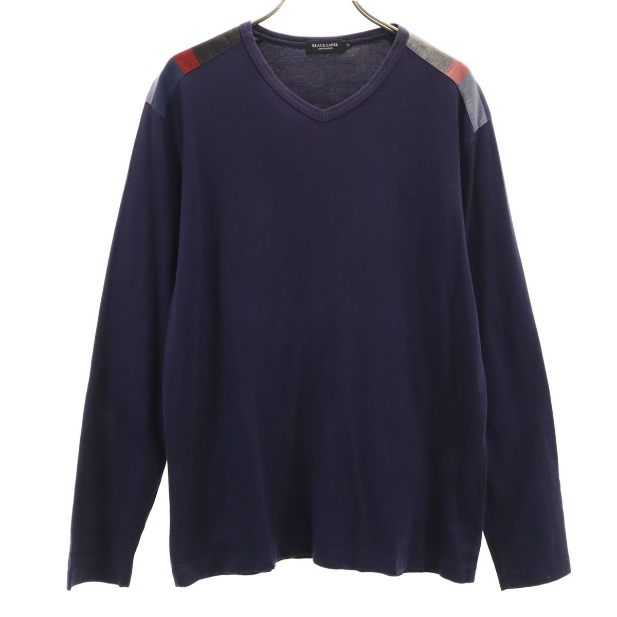 BLACK LABEL CRESTBRIDGE ブラックレーベルクレストブリッジ 日本製 長袖 Vネック Tシャツ 3 ネイビー ロンT メンズ
