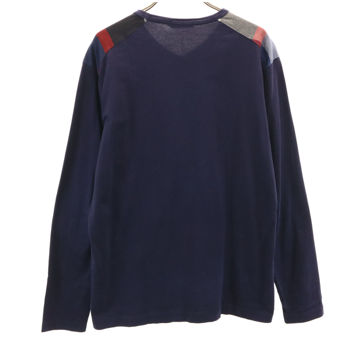BLACK LABEL CRESTBRIDGE ブラックレーベルクレストブリッジ 日本製 長袖 Vネック Tシャツ 3 ネイビー ロンT メンズ