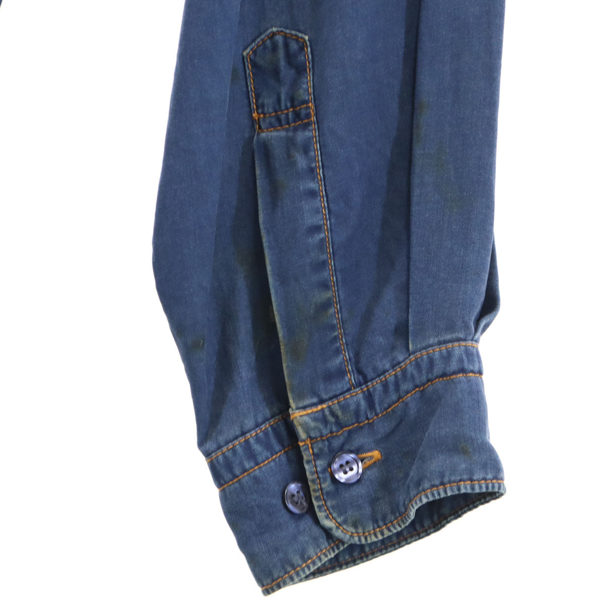 KENZO JEANS ケンゾージーンズ 90s 日本製 オールド 長袖 シャンブレーシャツ L ブルー メンズ