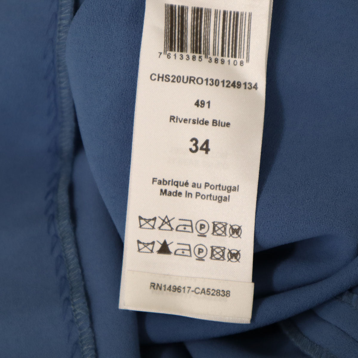 美品 SEE BY CHLOE シーバイクロエ ポルトガル製 5分袖 ワンピース 34 ブルー系 レディース