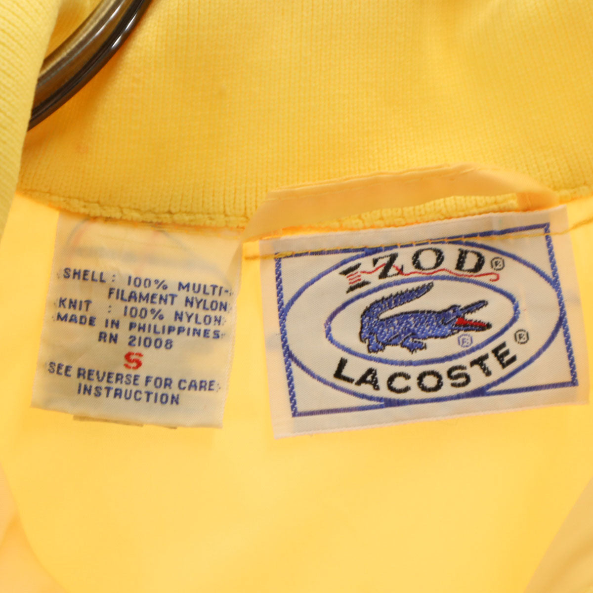 IZOD LACOSTE アイゾッドラコステ 70s 80s ヴィンテージ 糸巻タグ ナイロンジャケット S イエロー メンズ