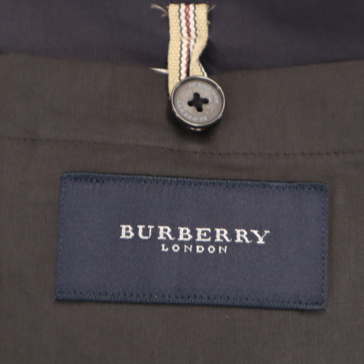 BURBERRY LONDON バーバリーロンドン 日本製 ステンカラーコート L ダークブラウン 三陽商会 メンズ